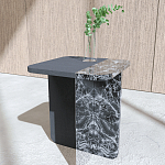 Slice журнальный столик из мрамора и массива дуба варинант исполнения - 1 | Loft Concept в Волгограде