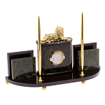 Настольный канцелярский набор из нефрита с декором в виде льва Golden Lion варинант исполнения - 2 | Loft Concept в Волгограде