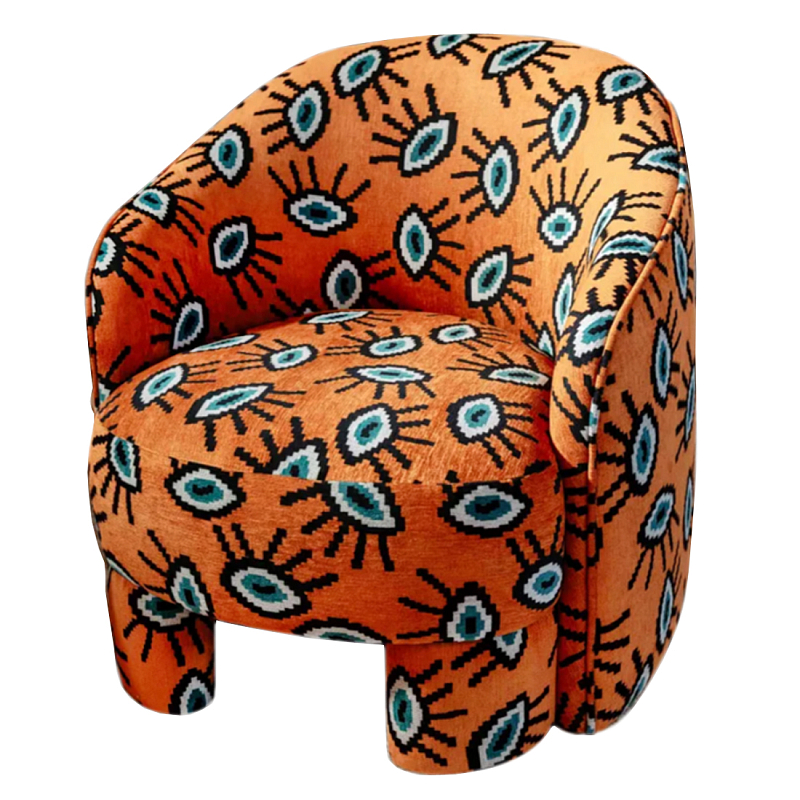 Акцентное Кресло Leela Оранжевый Орнамент Оранжевый в Волгограде | Loft Concept 