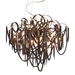 Люстра подвесная с объемной композицией из скрученных лент и металлических цепочек Atlantis Chain варинант исполнения - 1 | Loft Concept в Волгограде