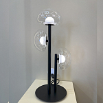 Настольная лампа с тремя прозрачными куполообразными плафонами и черным металлическим основанием Flos Wireline Lighting варинант исполнения - 6 | Loft Concept в Волгограде