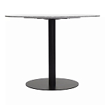 Круглый обеденный стол с белой мраморной столешницей White Tabletop on Black Base варинант исполнения - 4 | Loft Concept в Волгограде