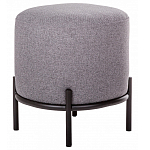 Круглый пуф на металлических ножках с обивкой из рогожки Casey Poof варинант исполнения - 1 | Loft Concept в Волгограде