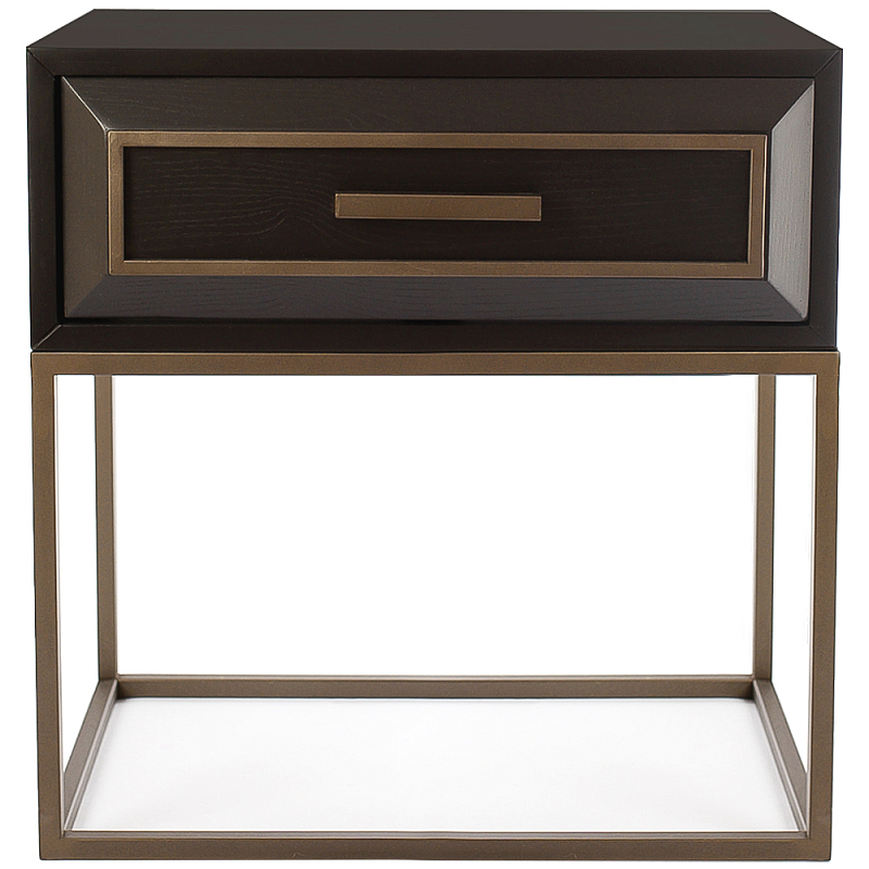 Тумба прикроватная с выдвижным ящиком Albert Nightstand Коричневый Латунь Тумба прикроватная с выдвижным ящиком Albert Nightstand Коричневый Латунь в Волгограде | Loft Concept