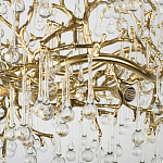 Подвесная люстра в виде ветвей деревьев золотого цвета с прозрачными подвесками-каплями 8 и 14 ламп Droplet Chandelier варинант исполнения - 6 | Loft Concept в Волгограде