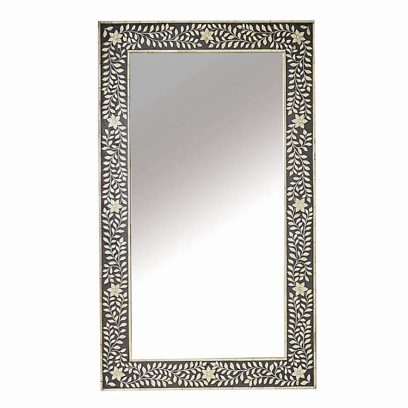 Зеркало Inlaid Bone Motive Белый Черный Зеркало Inlaid Bone Motive Белый Черный в Волгограде | Loft Concept