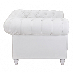 Кресло низкое с мягкой обивкой из велюра на 4-х ножках из массива березы Sophie Armchair white варинант исполнения - 2 | Loft Concept в Волгограде