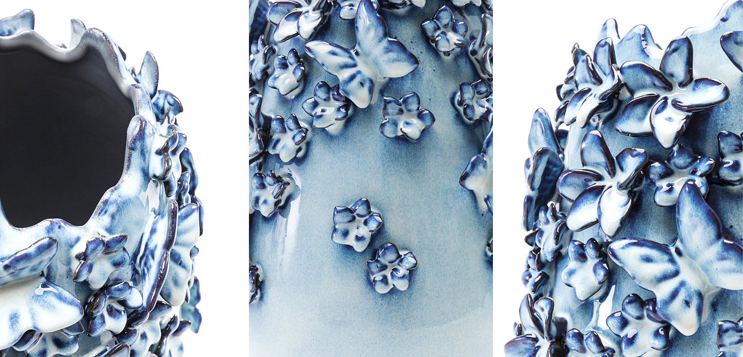 Ваза Blue & white Butterflies vase Ваза Blue & white Butterflies vase - Loft-Concept в Волгограде