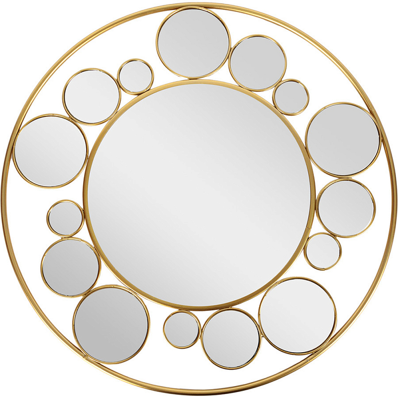 Зеркало настенное с круглыми зеркальными вставками Modern Mirror Space Золотой Зеркало Зеркало настенное с круглыми зеркальными вставками Modern Mirror Space Золотой Зеркало в Волгограде | Loft Concept