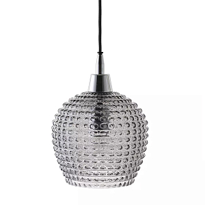 Подвесной светильник с рельефным стеклянным плафоном Embossed Glass Shade