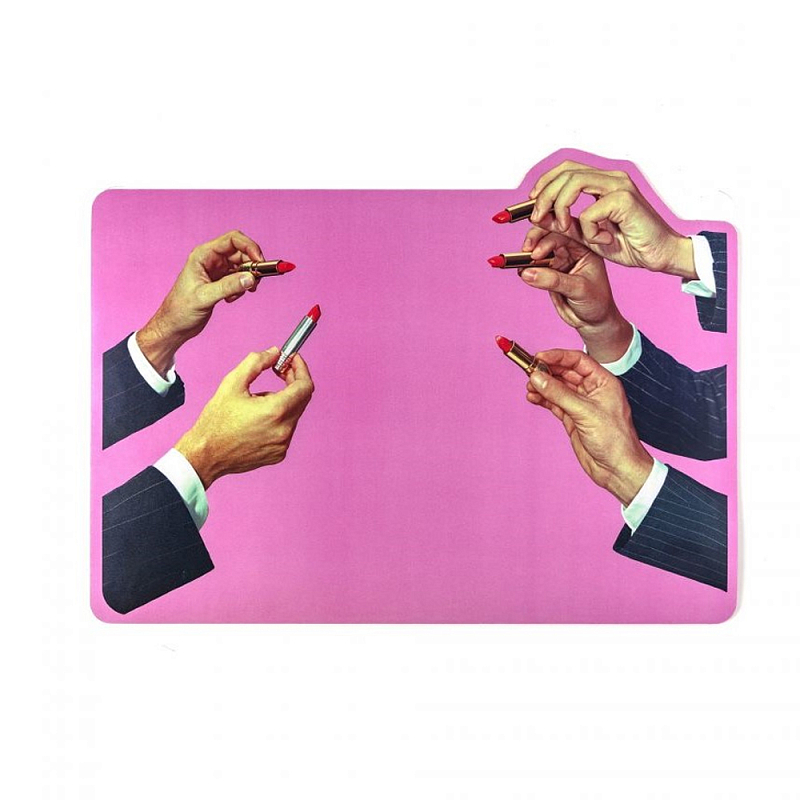 Салфетка под приборы Seletti Pink Lipstick Розовый Мульти Салфетка под приборы Seletti Pink Lipstick Розовый Мульти в Волгограде | Loft Concept
