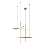 Люстра с 6-ю  пересекающимися цилиндрическими плафонами на тонких тросах Trumpet tube варинант исполнения - 4 | Loft Concept в Волгограде