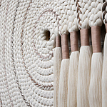 Художественный Гобелен Макраме White Disk Harmony варинант исполнения - 3 | Loft Concept в Волгограде