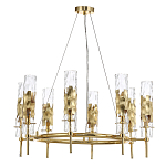 Люстра подвесная круглая с 8-ю цилиндрическими плафонами из стекла LIAISON варинант исполнения - 3 | Loft Concept в Волгограде