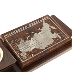 Настольный письменный набор с часами в виде пирамиды из природного камня обсидиана Pyramid of Time варинант исполнения - 4 | Loft Concept в Волгограде