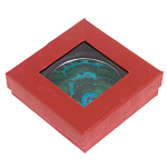 Зеркало карманное складное круглое из натурального камня Малахит с Хризоколлой в подарочной упаковке Silver Stone Mirrors варинант исполнения - 4 | Loft Concept в Волгограде