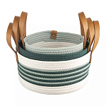 Корзина для хранения с ручками плетеная Interlacement Green  варинант исполнения - 3 | Loft Concept в Волгограде