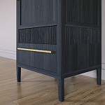 Узкий Шкаф Primo с 2 выдвижными ящиками Черный дуб варинант исполнения - 4 | Loft Concept в Волгограде