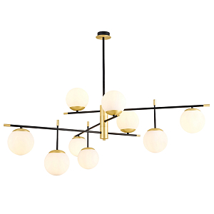 Люстра Черная с Золотом Spike Balls Hanging 9 Lamp