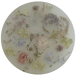 Круглый поднос из эпоксидной смолы с цветами белый Epoxy Resin Flowers Tray White варинант исполнения - 1 | Loft Concept в Волгограде