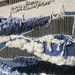 Современное ткачество гобелен в синих оттенках Blue Undine II варинант исполнения - 2 | Loft Concept в Волгограде