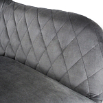 Барный стул со спинкой и подлокотниками на 4-х деревянных ножках Douglas Rhombus Серый Велюр варинант исполнения - 4 | Loft Concept в Волгограде