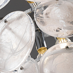 Люстра из белых стеклянных дисков на серебрянном каркасе White Glowing Reflectors варинант исполнения - 6 | Loft Concept в Волгограде