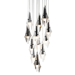 Люстра каскадная с 12-ю рельефными прозрачными плафонами Glass Pod  варинант исполнения - 1 | Loft Concept в Волгограде