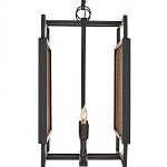 Люстра прямоугольной формы с чёрным каркасом и вставкой из плетеного материала Cage for Light варинант исполнения - 3 | Loft Concept в Волгограде