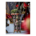 Ваза из фарфора черная с цветочной росписью и бронзовой стрекозой Spring Garden варинант исполнения - 5 | Loft Concept в Волгограде