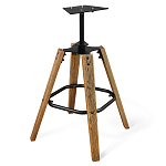 Барный стул со спинкой и подлокотниками на 4-х коричневых ножках Бежевый Велюр Ava Charm варинант исполнения - 3 | Loft Concept в Волгограде