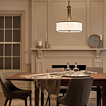 Люстра подвесная с двойным круглым плафоном из органзы и матового стекла Kichler варинант исполнения - 12 | Loft Concept в Волгограде