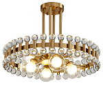 Люстра круглая золотистая с прозрачными стеклянными плафонами в форме шара Crystal Kaleidoscope варинант исполнения - 1 | Loft Concept в Волгограде