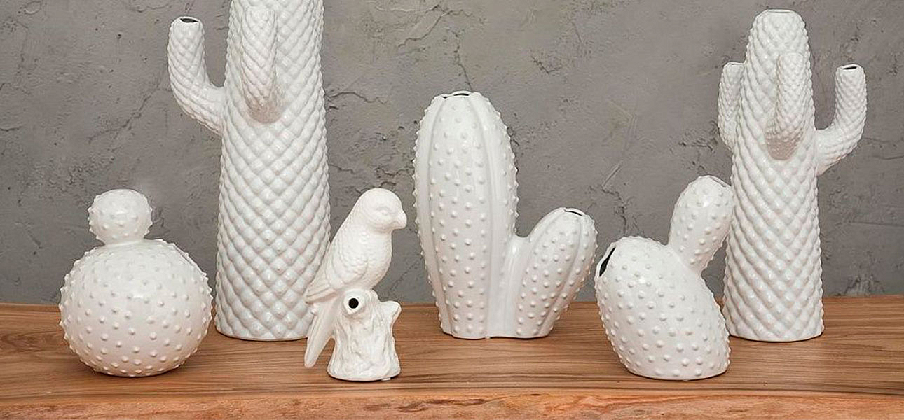 Фигурка керамика белый кактус White Cactus - Loft-Concept в Волгограде