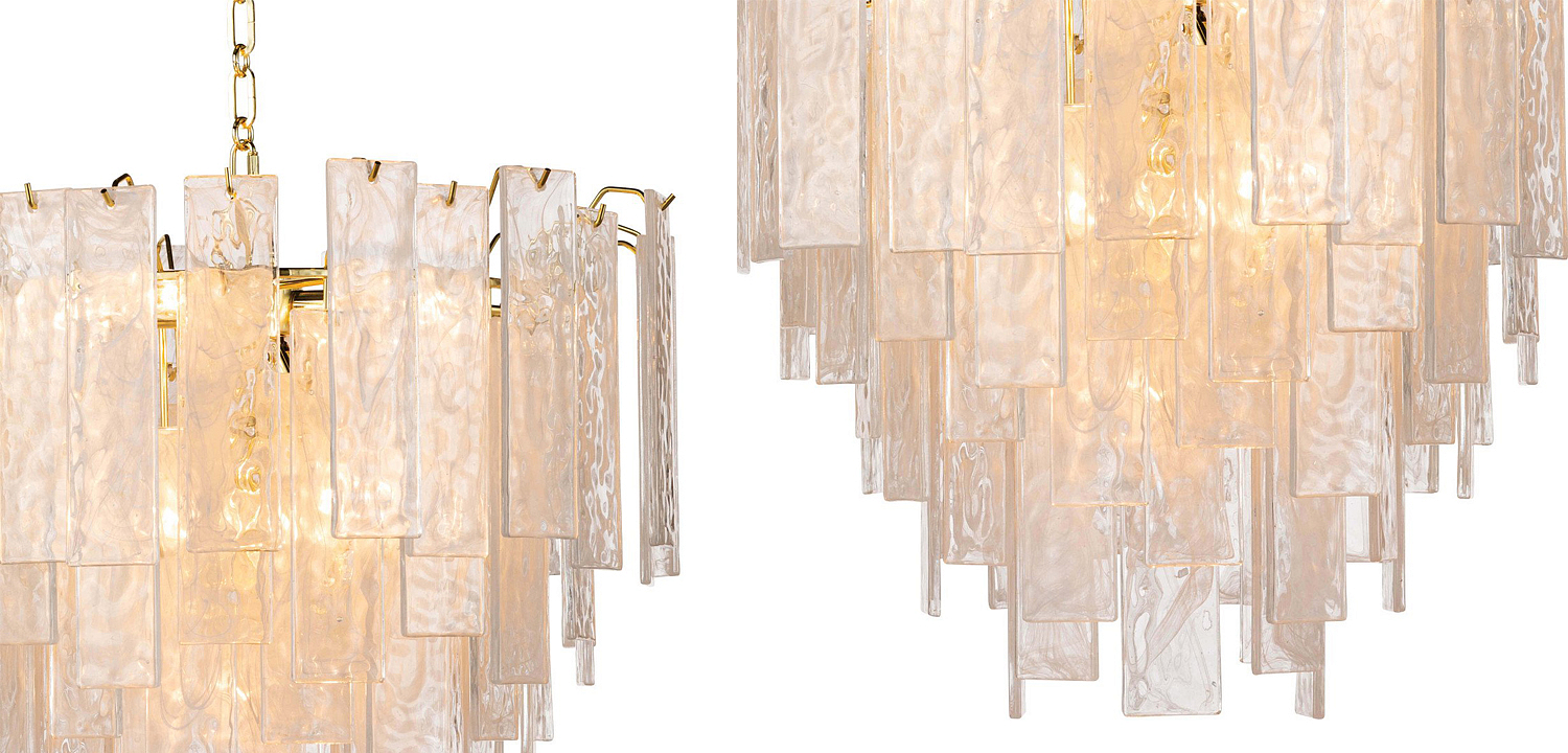 Люстра Textured Glass Chandelier Rectangular Pendants Люстра Textured Glass Chandelier Rectangular Pendants - Loft-Concept в Волгограде