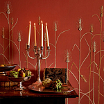 Обои с вышивкой ручной работы Ceres Original colourway on wool sateen варинант исполнения - 1 | Loft Concept в Волгограде