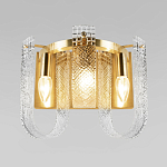 Бра с металлическим основанием золотого цвета и хрустальными подвесками Textured Glass варинант исполнения - 2 | Loft Concept в Волгограде