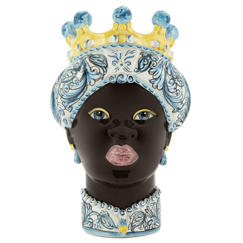 Ваза Vase Moro Lady Ornate Light Blue Черный Голубой Ваза Vase Moro Lady Ornate Light Blue Черный Голубой в Волгограде | Loft Concept