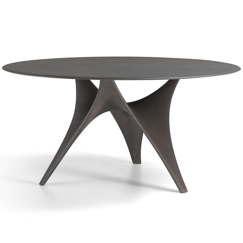 Дизайнерский круглый обеденный стол из цемента ARC Table Серый Дизайнерский круглый обеденный стол из цемента ARC Table Серый в Волгограде | Loft Concept