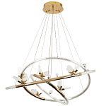 Кольцевая люстра с декором в виде бабочек Glass Butterflies Three Rings Chandelier варинант исполнения - 2 | Loft Concept в Волгограде
