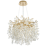 Люстра с хрустальными подвесками на металлических ветках Fairytree Light Gold Chandelier 10 варинант исполнения - 2 | Loft Concept в Волгограде