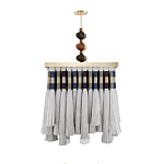 Люстра квадратная плетеная с бахромой Wicker Square Chandelier with Tassels варинант исполнения - 1 | Loft Concept в Волгограде