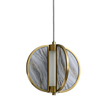 Подвесной светильник с круглым плафоном из искусственного алебастра в бронзовой оправе Marbella варинант исполнения - 1 | Loft Concept в Волгограде