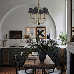 Бра с металлическим основанием бронзового цвета и 2-мя черными конусовидными абажурами Dignity варинант исполнения - 5 | Loft Concept в Волгограде