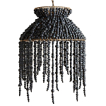 Подвесной светильник с абажуром украшенным черными бусинами Wooden Beads Chandelier Black варинант исполнения - 1 | Loft Concept в Волгограде