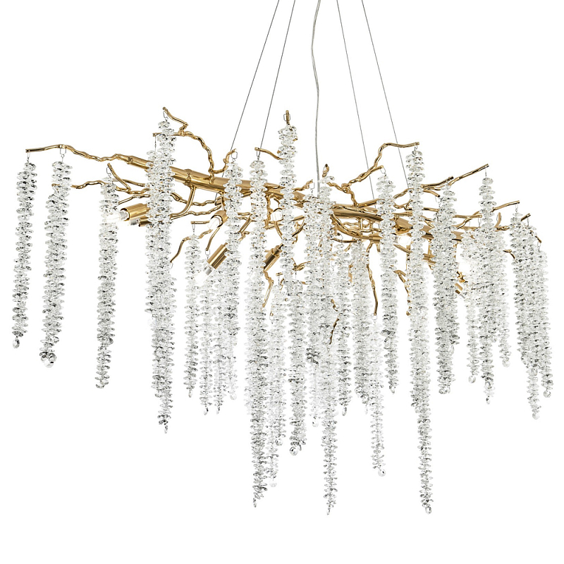 Люстра с декором в виде ветвей с хрустальными подвесками Fairytree Gold Crystal Chandelier Золотой Прозрачное Стекло Люстра с декором в виде ветвей с хрустальными подвесками Fairytree Gold Crystal Chandelier Золотой Прозрачное Стекло в Волгограде | Loft Concept