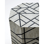 Приставной столик с инкрустацией Black and White Geometry bone bedside table варинант исполнения - 1 | Loft Concept в Волгограде