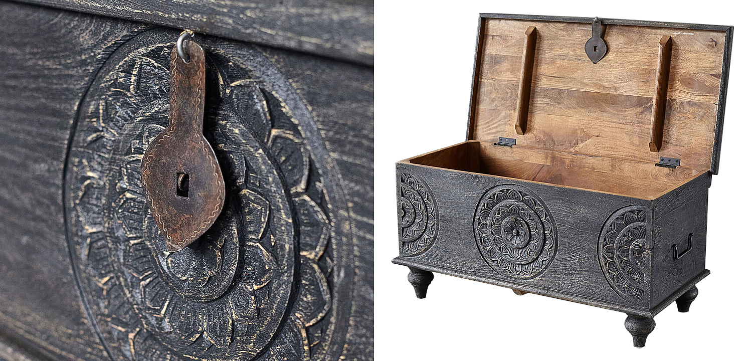 Сундук резной Tushar Carved Wood Chest Сундук резной Tushar Carved Wood Chest - Loft-Concept в Волгограде