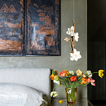 Люстра с белыми цветами на ветвистом каркасе Lure by PELLE варинант исполнения - 3 | Loft Concept в Волгограде