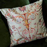 Декоративная подушка светло-зеленая с растительным орнаментом Raffael Floral Green Cushion варинант исполнения - 3 | Loft Concept в Волгограде